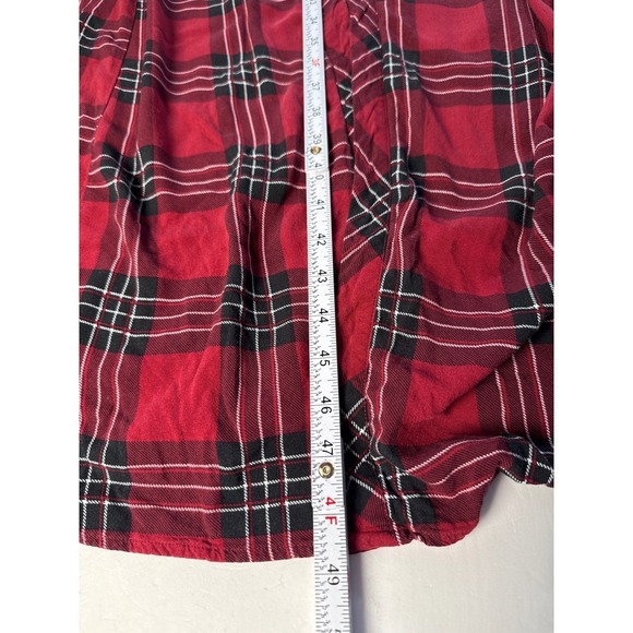 Torrid Women's Red Black Plaid Open Front Duster Robe Size 3X Rayon Loungewear - Picture 8 of 11